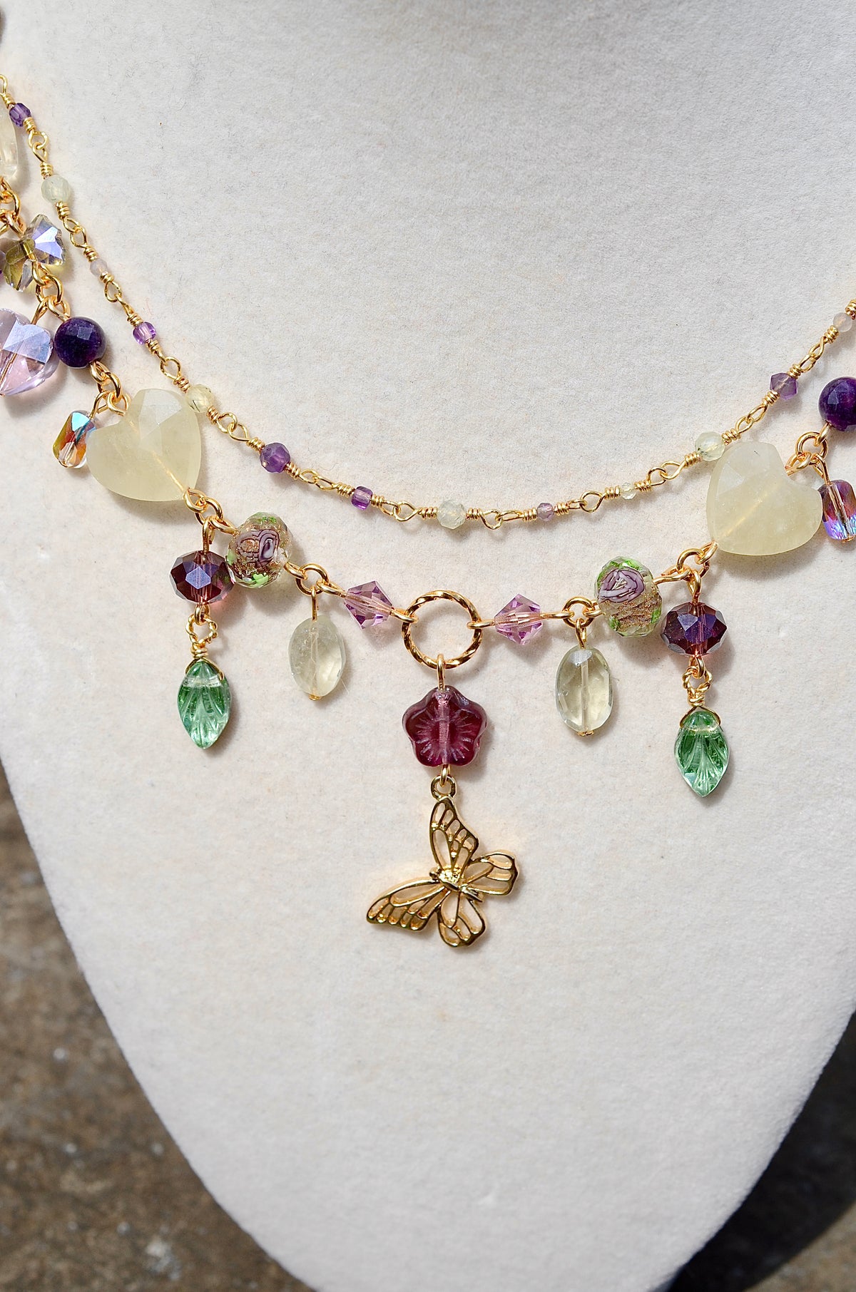 Crystal Butterfly Charm Necklace 🦋