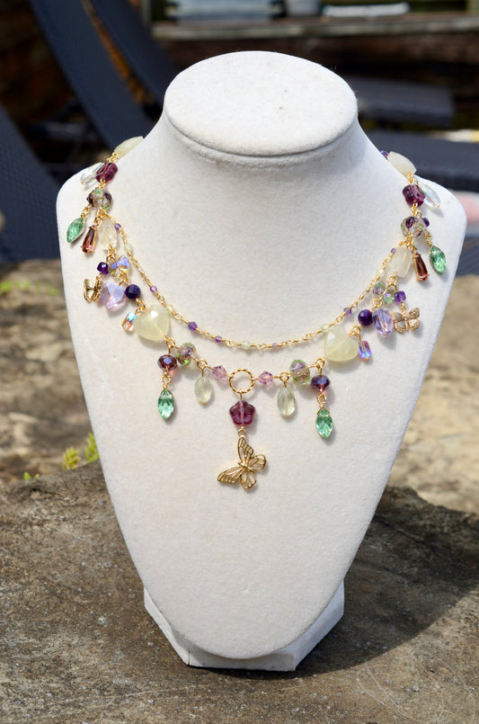 Crystal Butterfly Charm Necklace 🦋