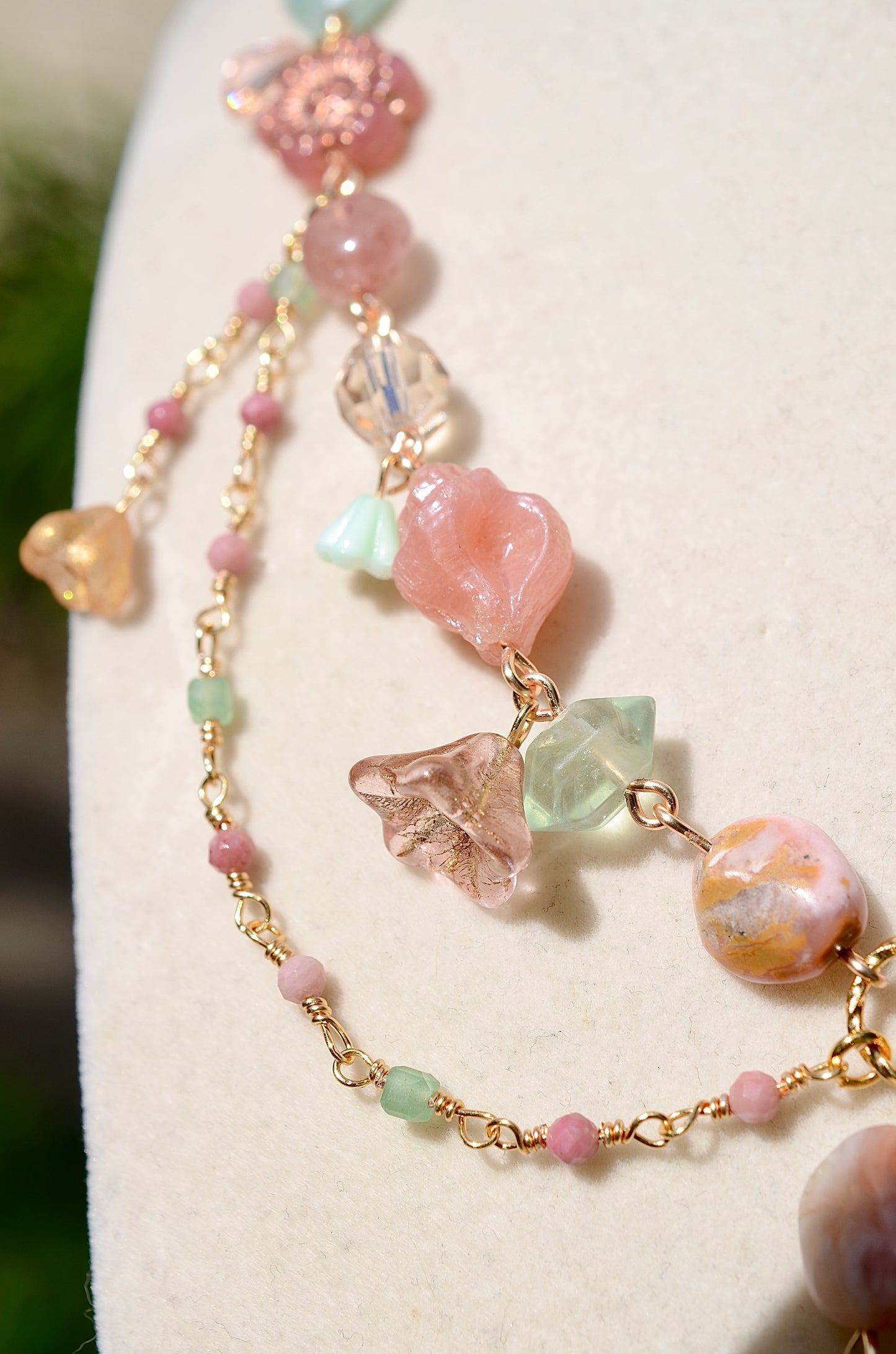 Pink Opal Mermaid Necklace