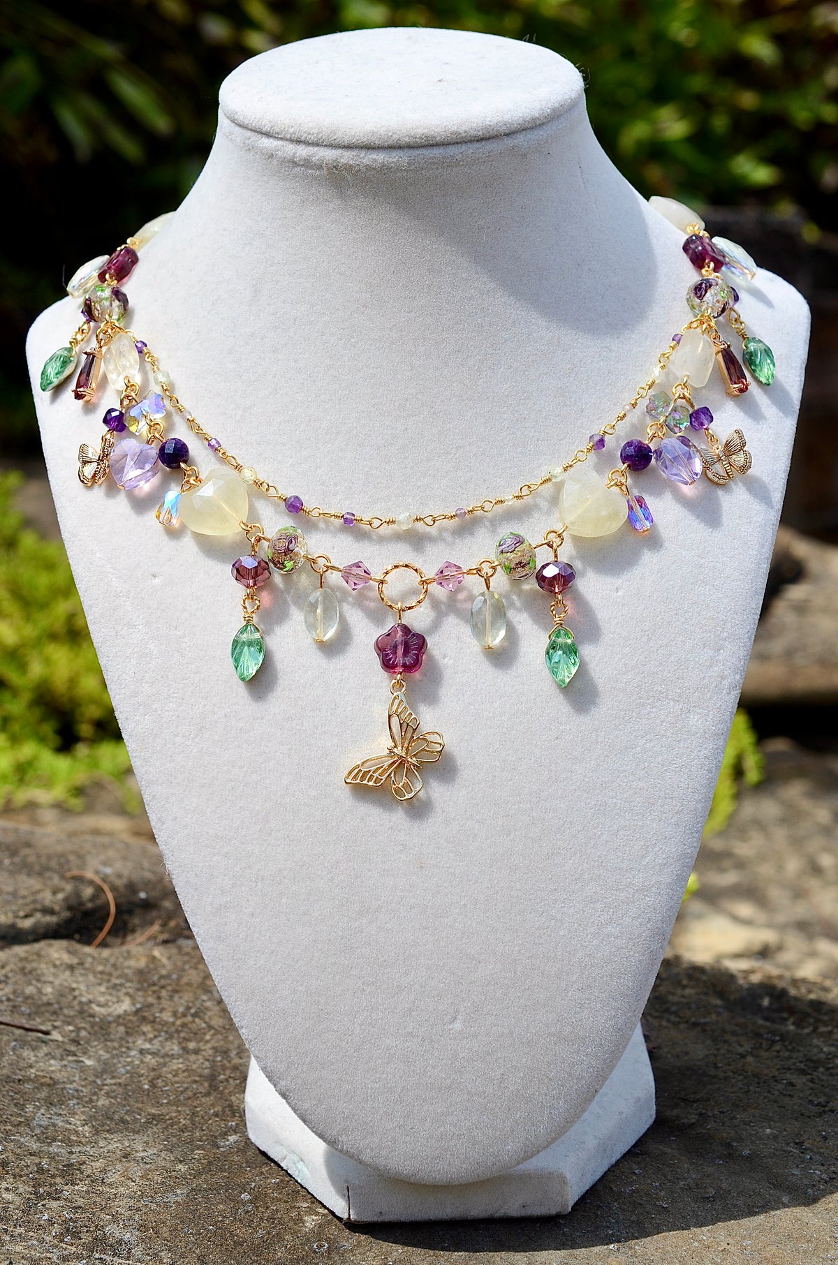 Crystal Butterfly Charm Necklace 🦋