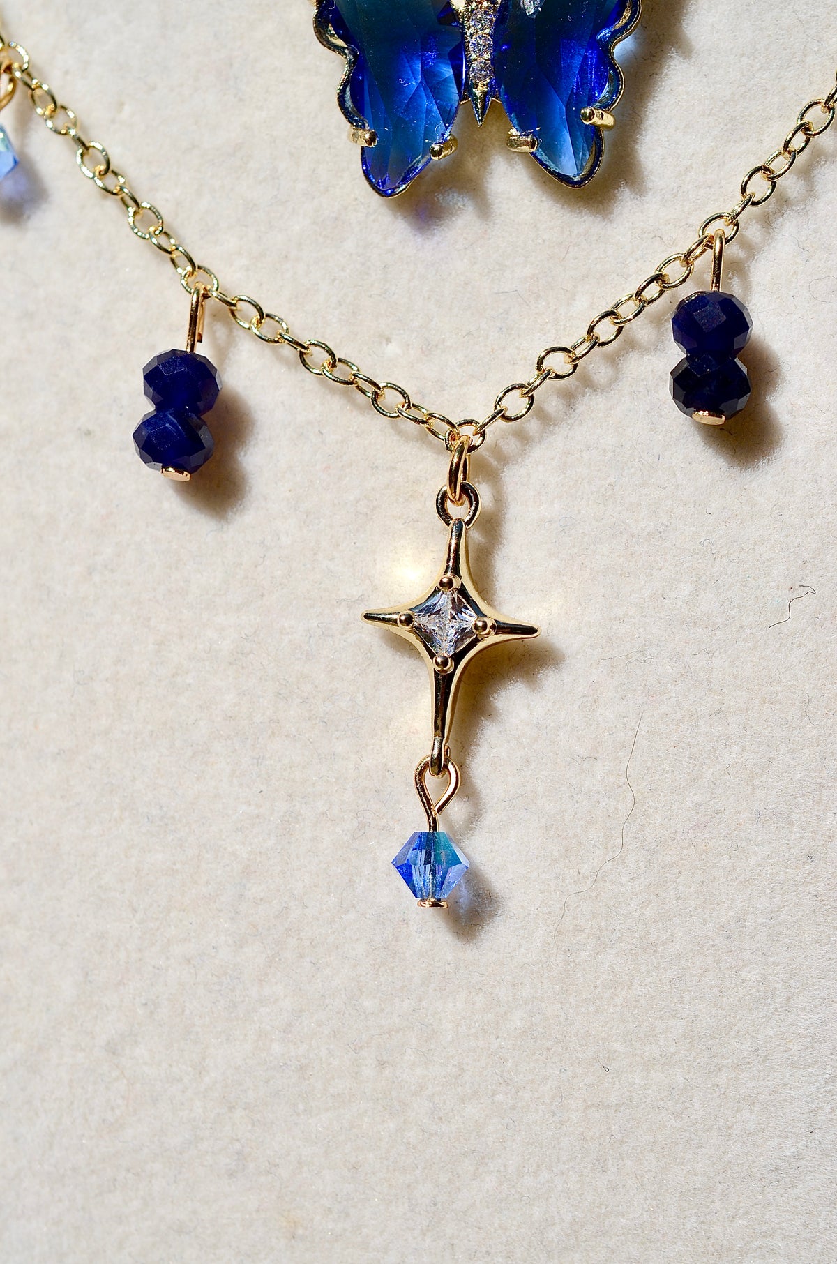 Blue Butterfly Necklace