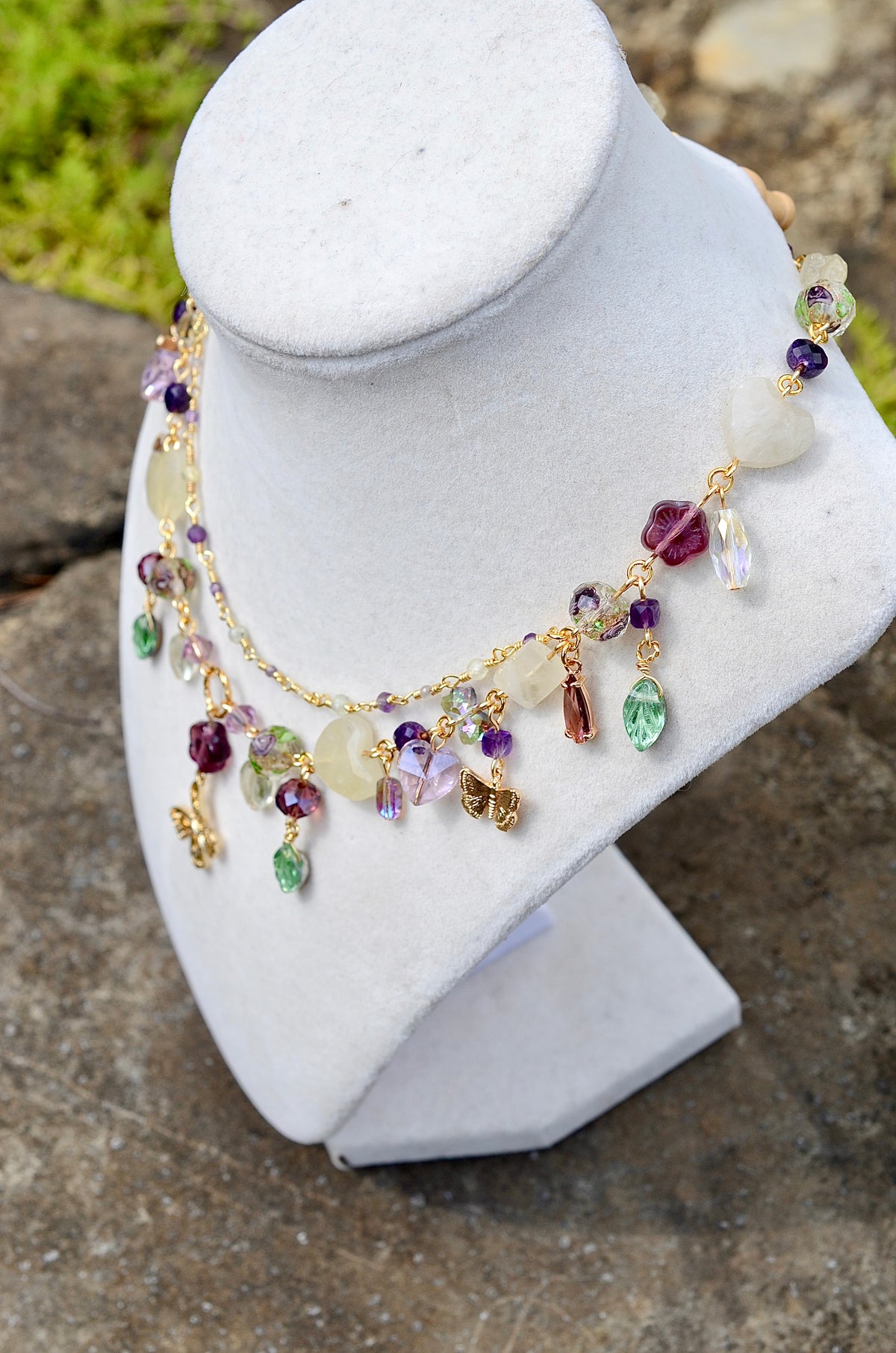 Crystal Butterfly Charm Necklace 🦋