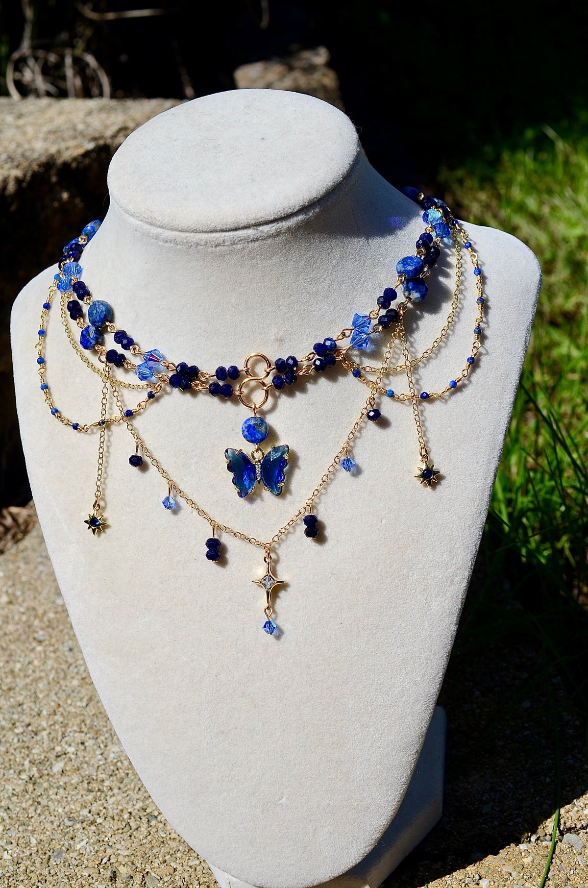 Blue Butterfly Necklace