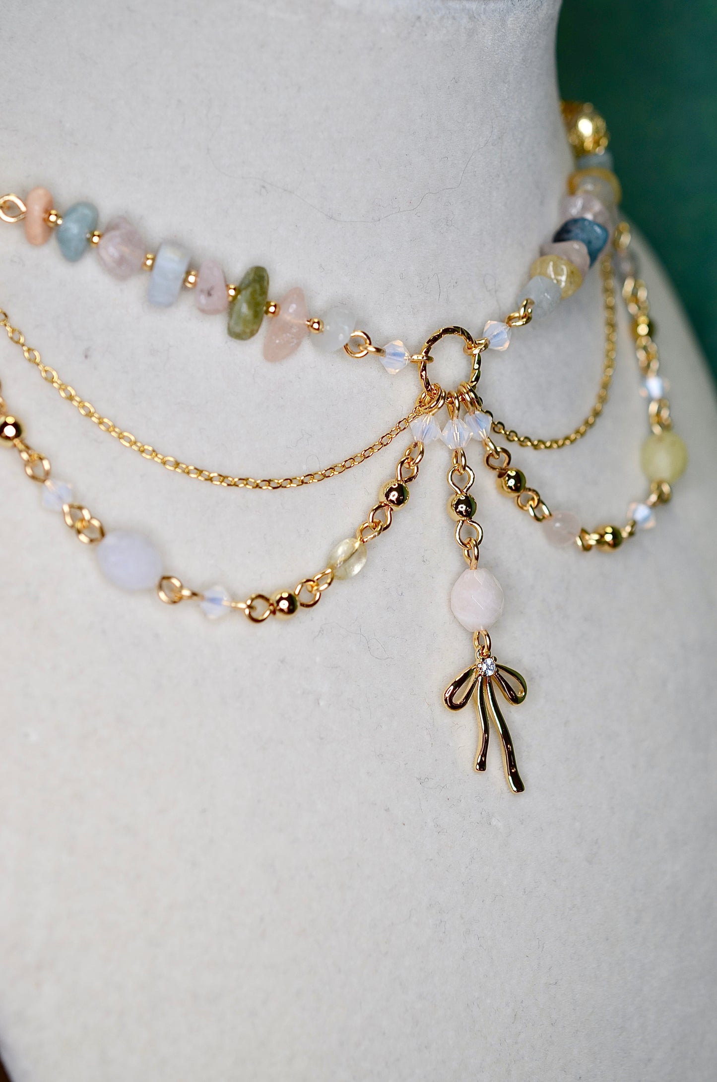 Morganite Gemstone Necklace